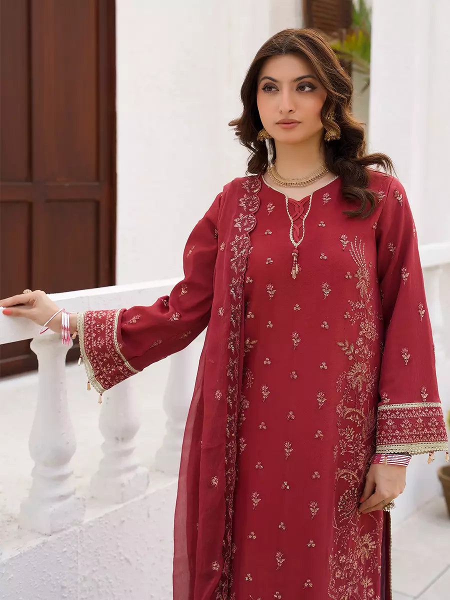 Salitex Unstitched Embroidered Chiffon 3 Piece Suit SUNW7CH110 - Festive Collection