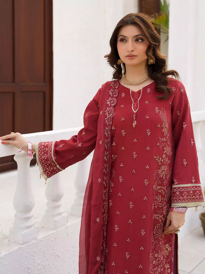 Salitex Unstitched Embroidered Chiffon 3 Piece Suit SUNW7CH110 - Festive Collection