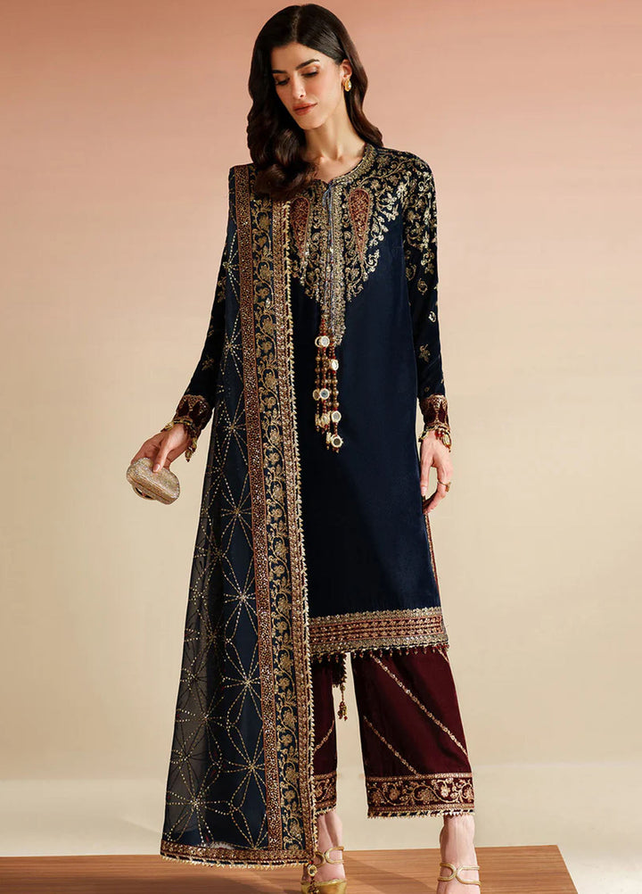 Velvet Vogue by Jazmin Embroidered Velvet Suits Unstitched 3 Piece JZ25VV VVF D-07 - Formals Collection