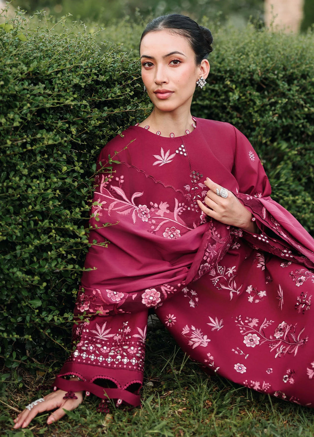 Cross Stitch Unstitched Embroidered Lawn 3 Piece Suit CS26ULE Crimson Royale - Eid Collection