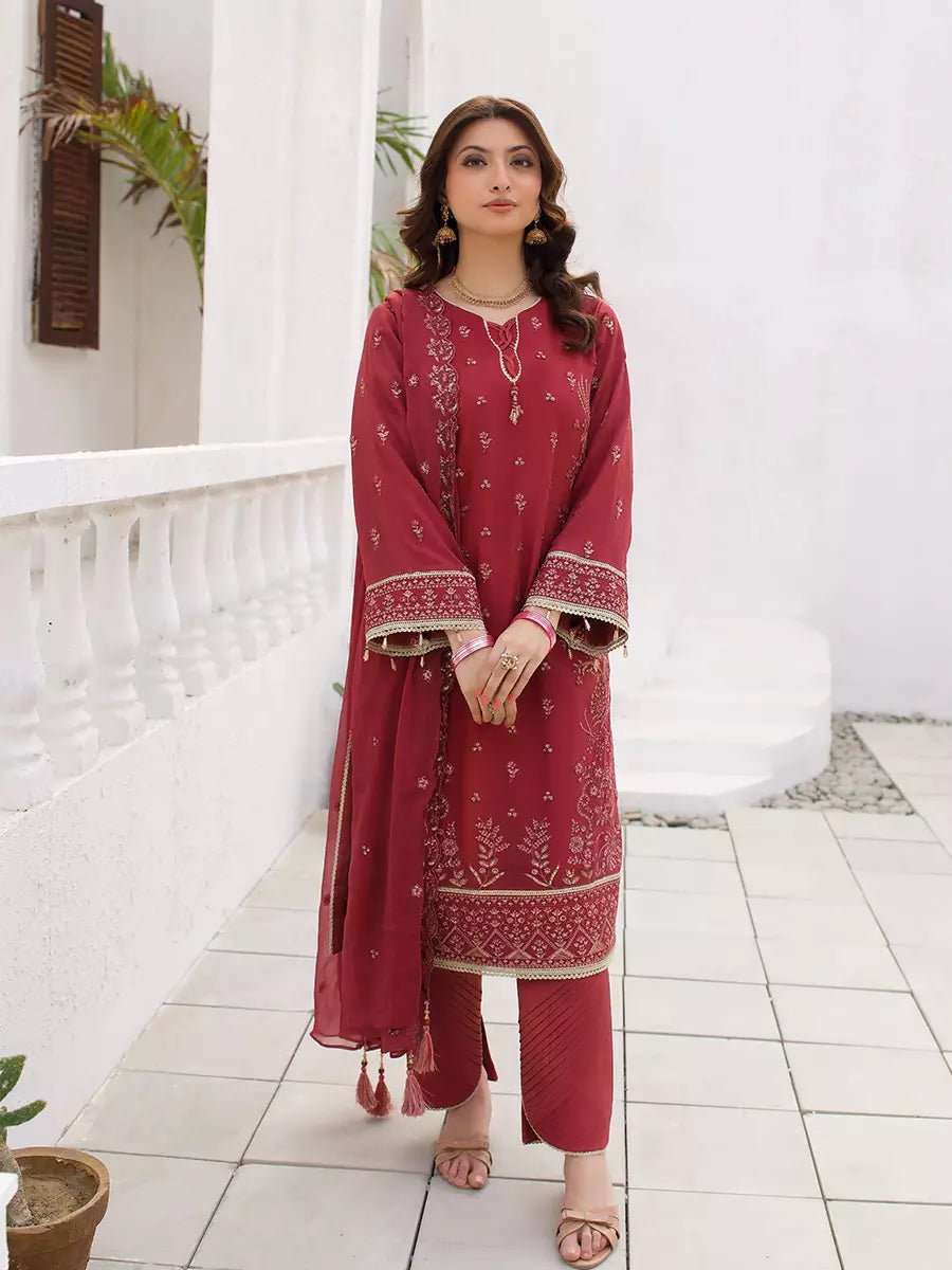 Salitex Unstitched Embroidered Chiffon 3 Piece Suit SUNW7CH110 - Festive Collection