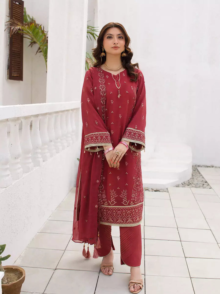 Salitex Unstitched Embroidered Chiffon 3 Piece Suit SUNW7CH110 - Festive Collection
