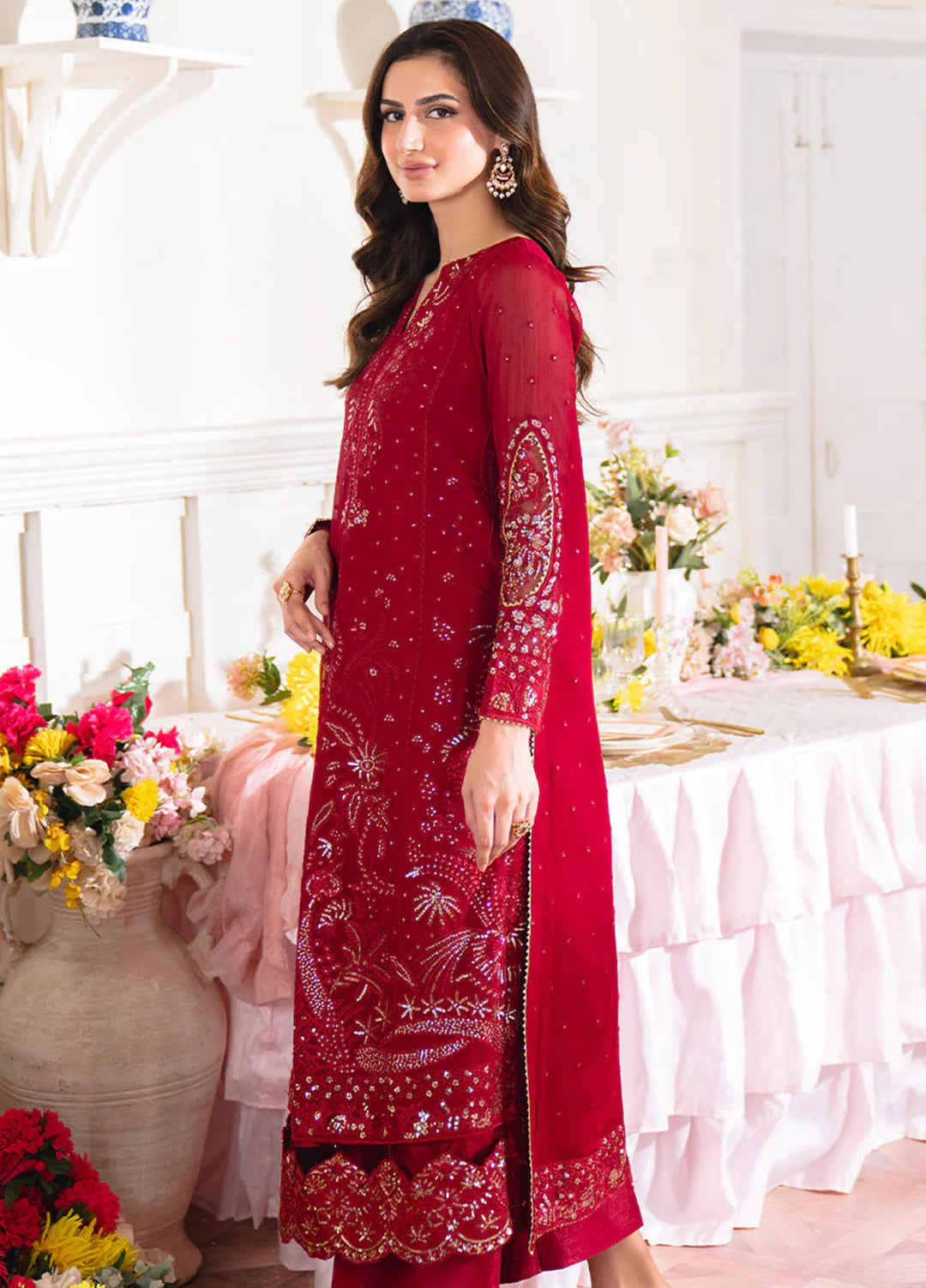 Dastaan by Neeshay Embroidered Chiffon Suits Unstitched 3 Piece NSH25DU Gulzaib - Formals Collection