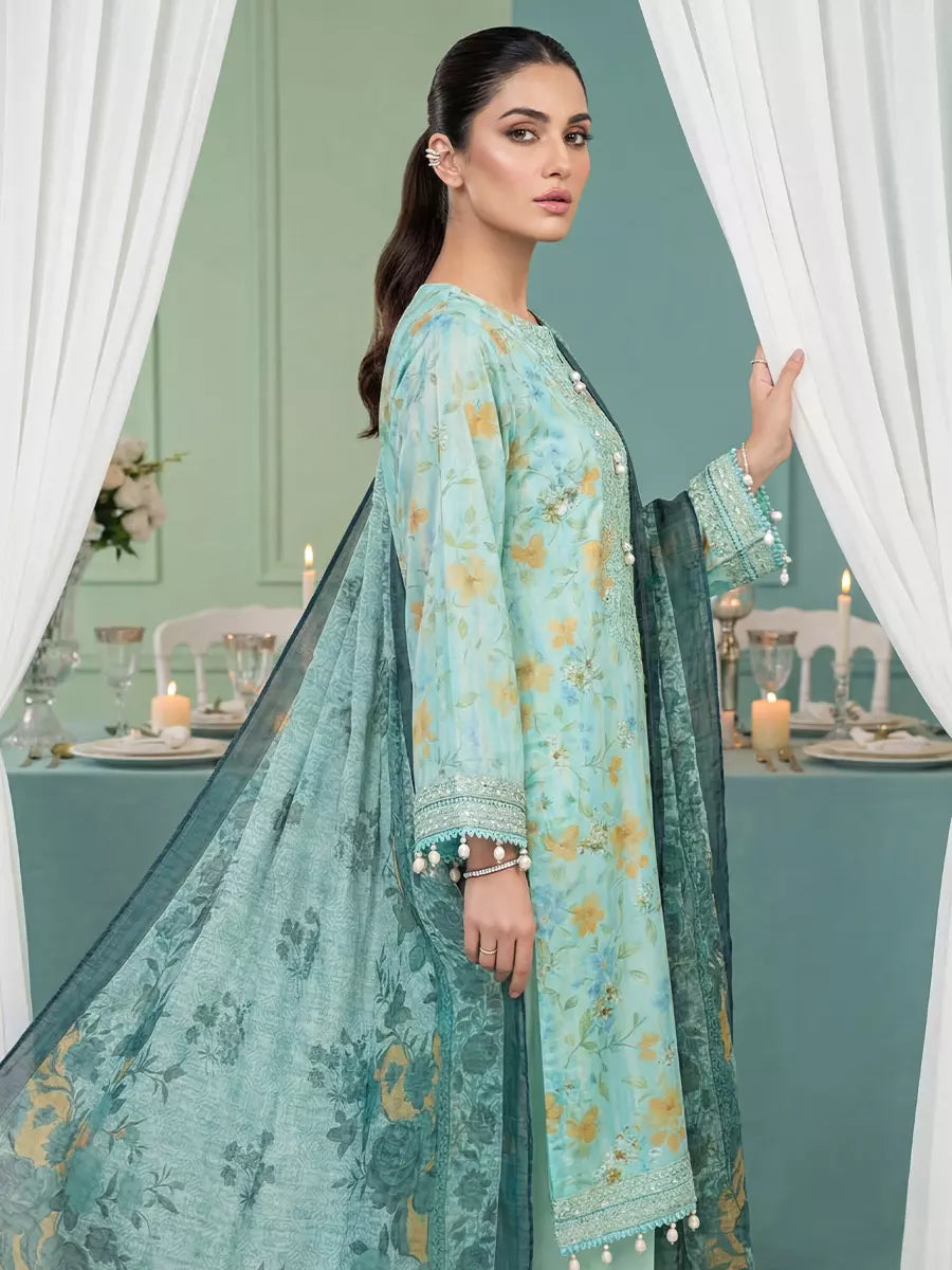Salitex Women Unstitched Embroidered Lawn 3 Piece Suit SUNS8FS220 - Casual Collection