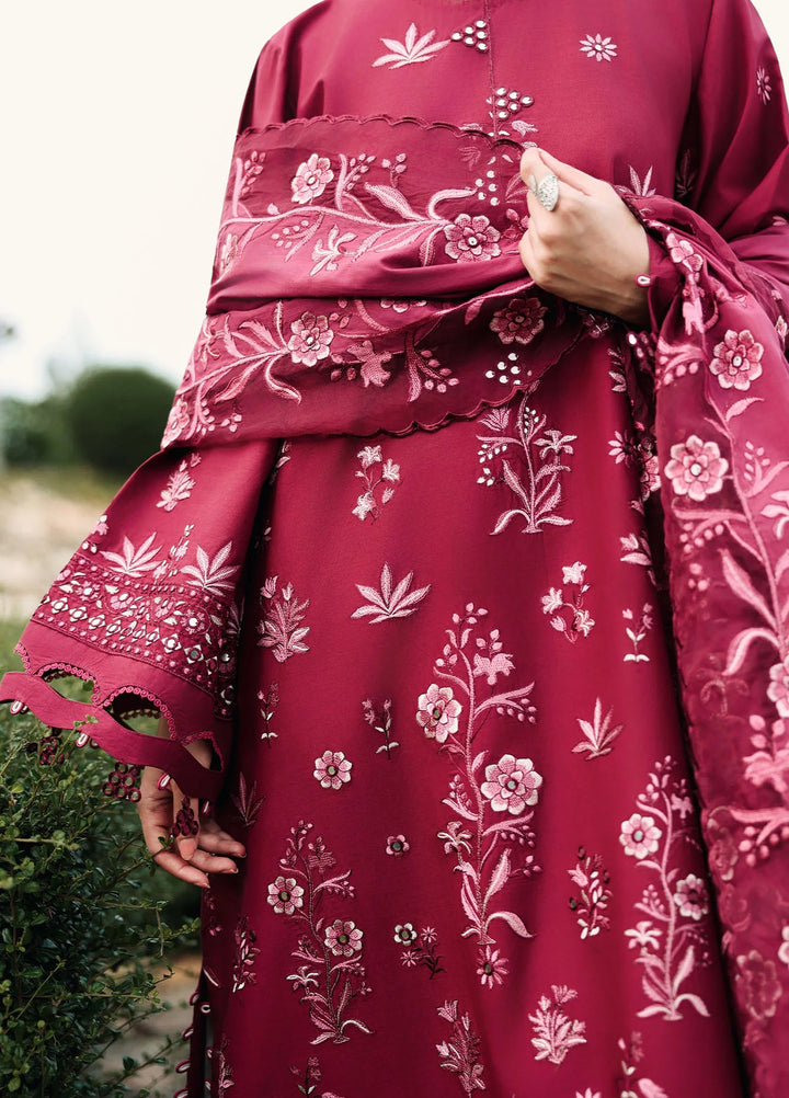 Cross Stitch Unstitched Embroidered Lawn 3 Piece Suit CS26ULE Crimson Royale - Eid Collection