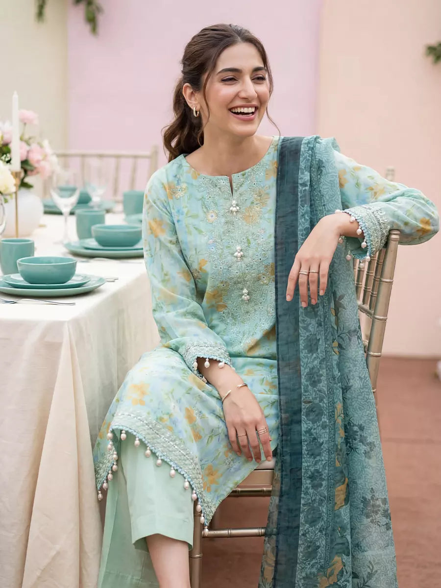 Salitex Women Unstitched Embroidered Lawn 3 Piece Suit SUNS8FS220 - Casual Collection