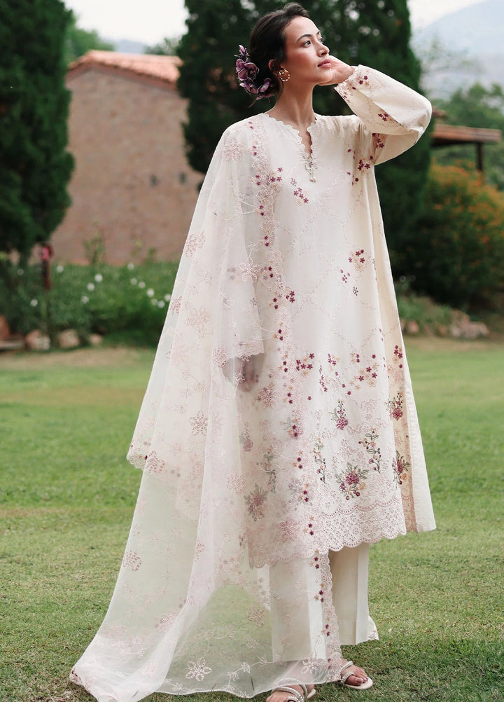 Cross Stitch Unstitched Embroidered Lawn 3 Piece Suit CS26ULE Caramel Cream - Eid Collection