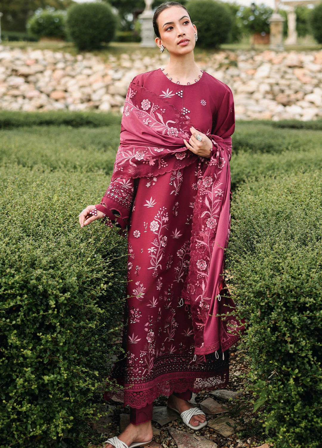 Cross Stitch Unstitched Embroidered Lawn 3 Piece Suit CS26ULE Crimson Royale - Eid Collection