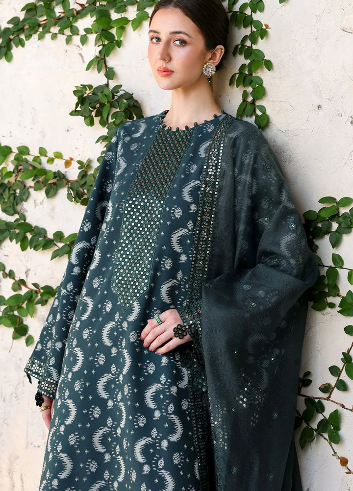 Cross Stitch Unstitched Embroidered Lawn 3 Piece Suit CS26ULE Teal Spruce - Eid Collection