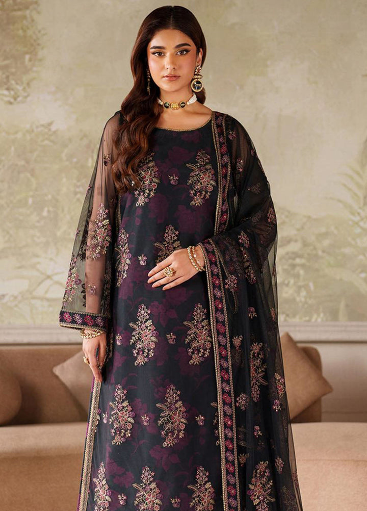 Zarif Embroidered Net Suits Unstitched 3 Piece ZR25UF ZRF-ZPE-05 Ashaal - Formals Collection