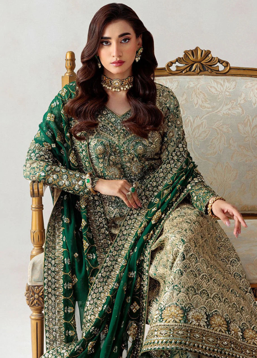 Aik Atelier Embroidered Jamwar Suits Unstitched 3 Piece AIK25EF Vl1 D-01 - Formals Collection