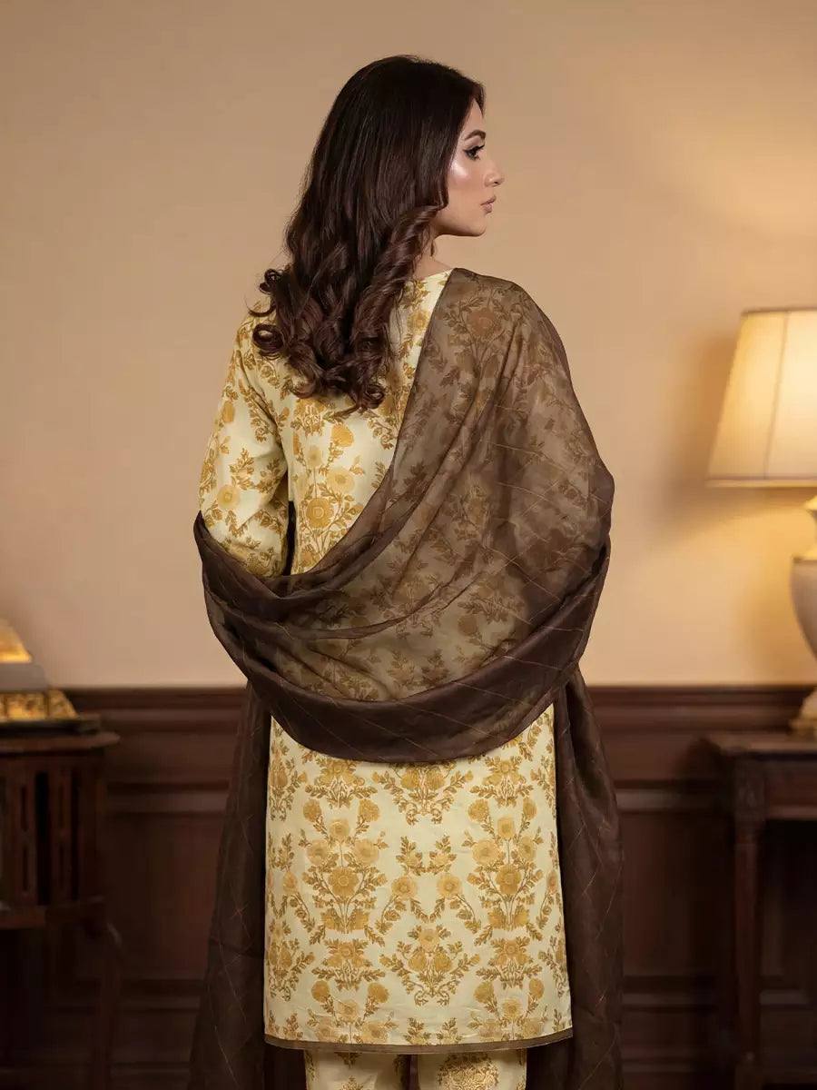 Salitex Unstitched Printed Lawn Silk 3 Piece Suit SUNS7ASI375 - Casual Collection