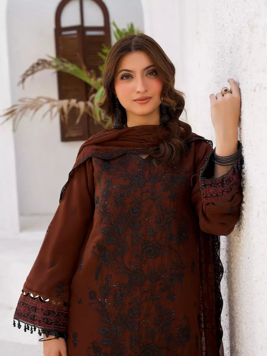 Salitex Unstitched Embroidered Chiffon 3 Piece Suit SUNW7CH098 - Festive Collection