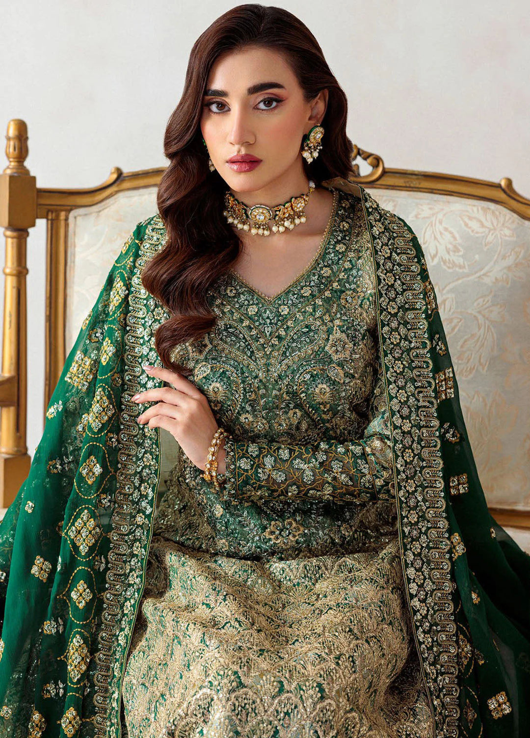 Aik Atelier Embroidered Jamwar Suits Unstitched 3 Piece AIK25EF Vl1 D-01 - Formals Collection