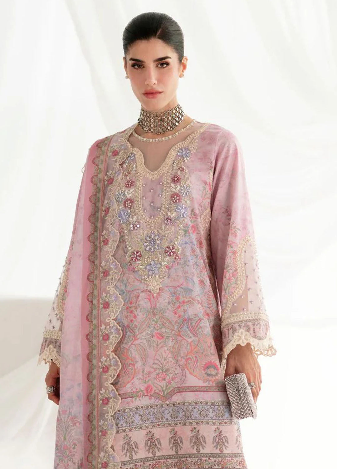 Garden Whisper by Ajr couture Embroidered Silk Suits Unstitched 3 Piece AJR25GWAJR-PS-05 Serenya - Formals Collection