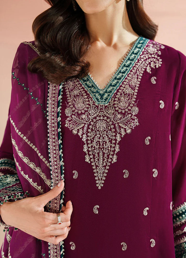 Velvet Vogue by Jazmin Embroidered Velvet Suits Unstitched 3 Piece JZ25VV VVF D-06 - Formals Collection