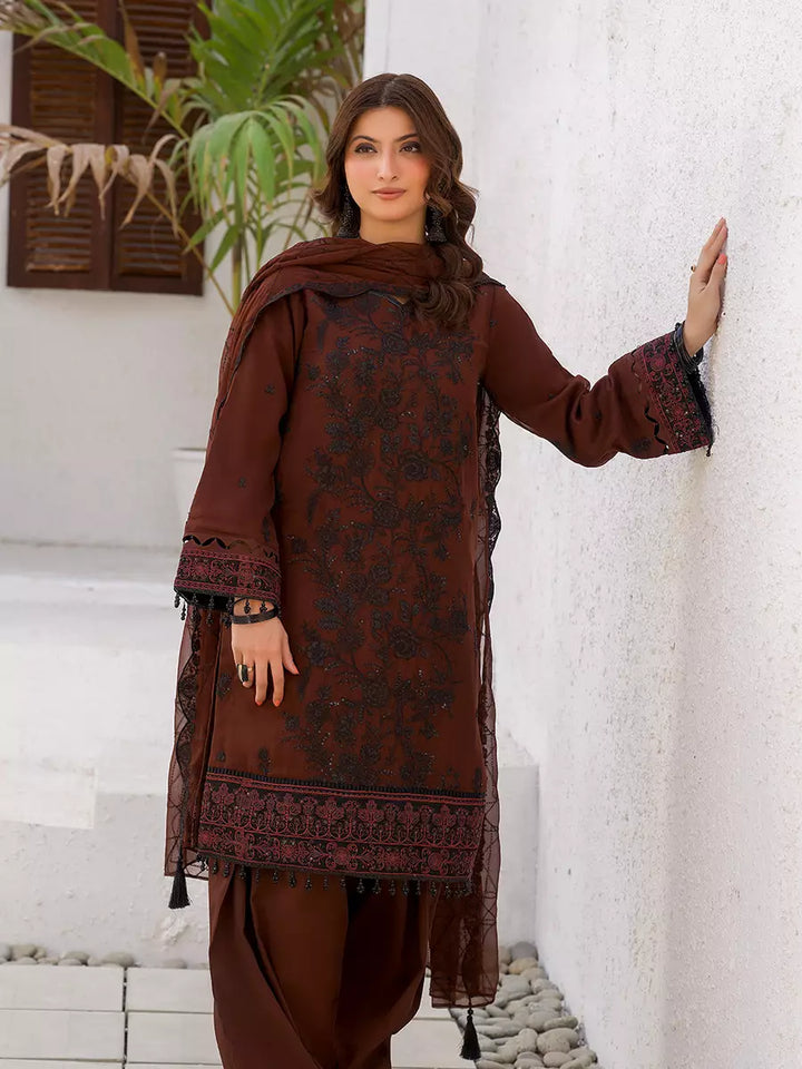Salitex Unstitched Embroidered Chiffon 3 Piece Suit SUNW7CH098 - Festive Collection
