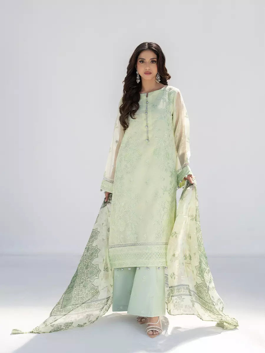 Salitex Unstitched Embroidered Net 3 Piece Suit SUNW7NO112 - Festive Collection
