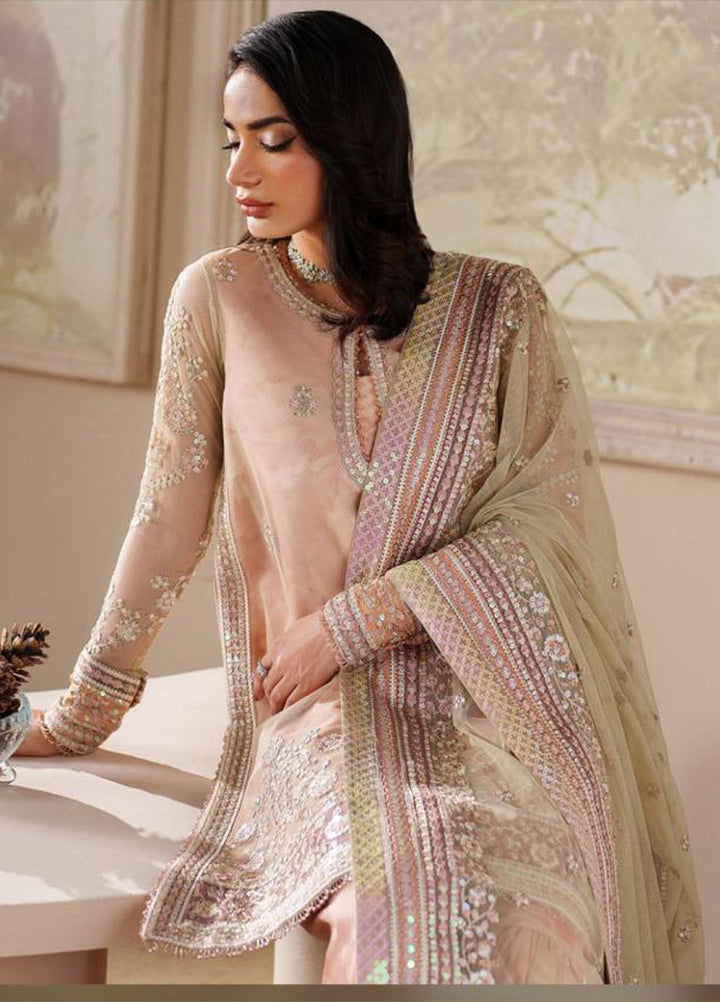 Zarif Embroidered Net Suits Unstitched 3 Piece ZR25UF ZRF-ZPE-04 Seriyah - Formals Collection