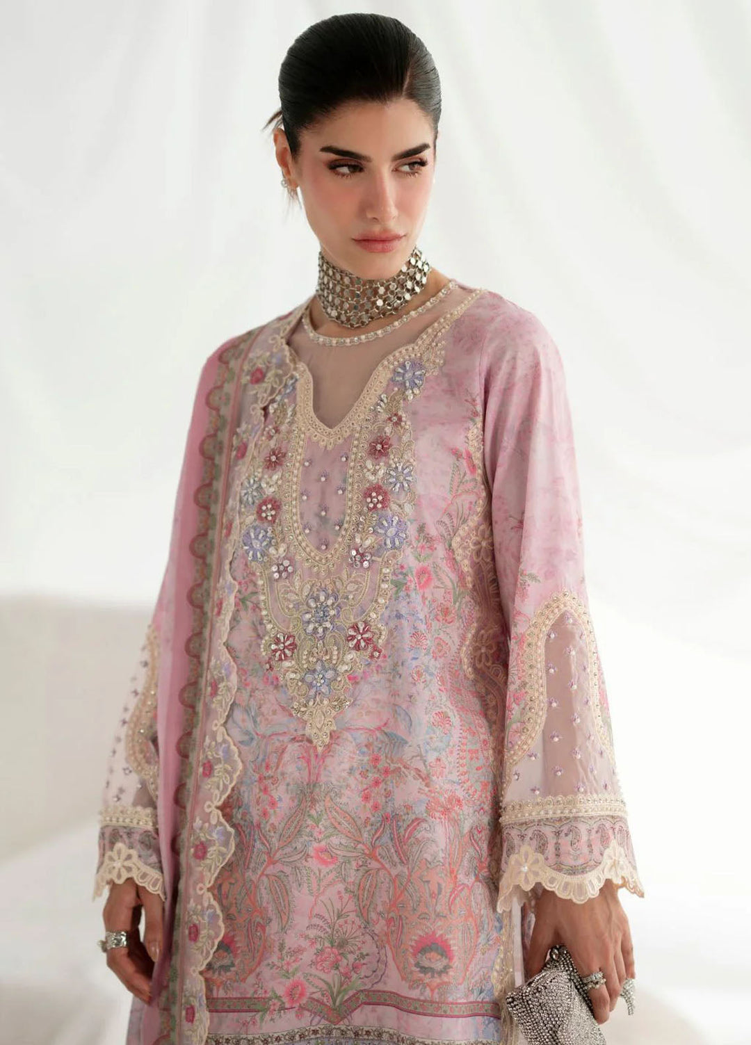 Garden Whisper by Ajr couture Embroidered Silk Suits Unstitched 3 Piece AJR25GWAJR-PS-05 Serenya - Formals Collection