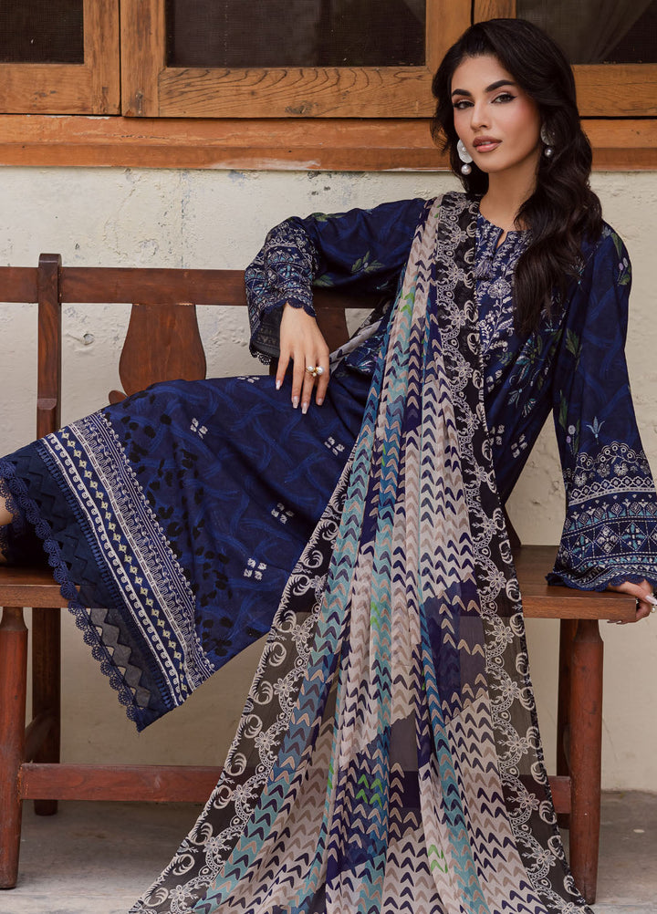 Nureh Printed Slub Linen Suits Unstitched 3 Piece NU25VL SP-167 - Winter Collection