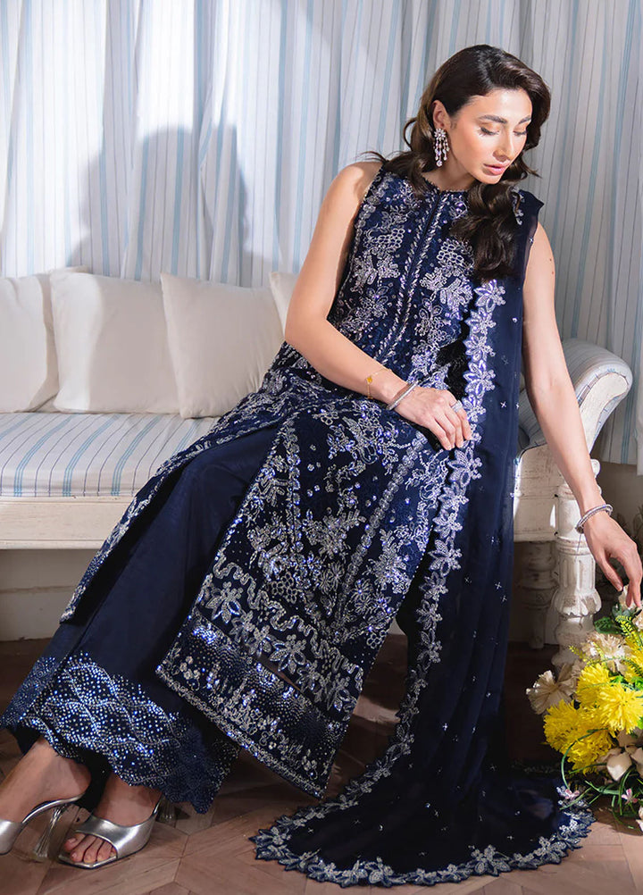 Dastaan by Neeshay Embroidered Chiffon Suits Unstitched 3 Piece NSH25DU Neelisha - Formals Collection