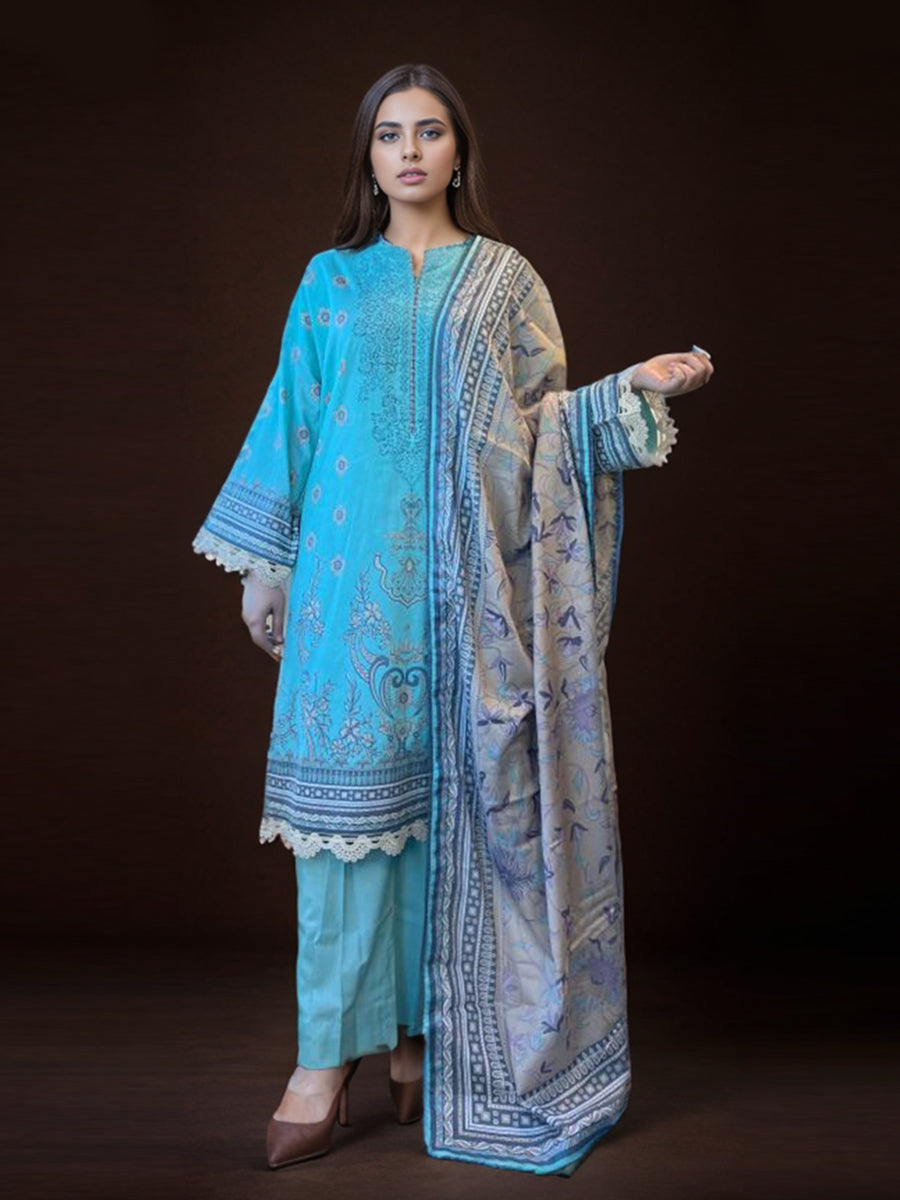 Salitex Women Printed Lawn 3 Piece Suit WUS3BS24RO018 - Summer Collection