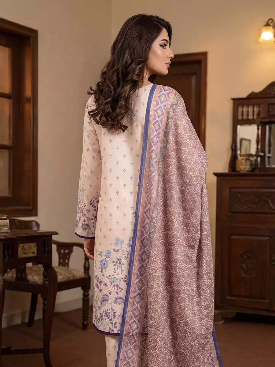 Salitex Unstitched Printed Lawn Silk 3 Piece Suit SUNS7ASI374 - Casual Collection
