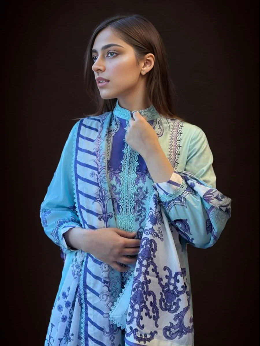 Salitex Women Printed Lawn 3 Piece Suit WUS3BS24RO042 - Summer Collection