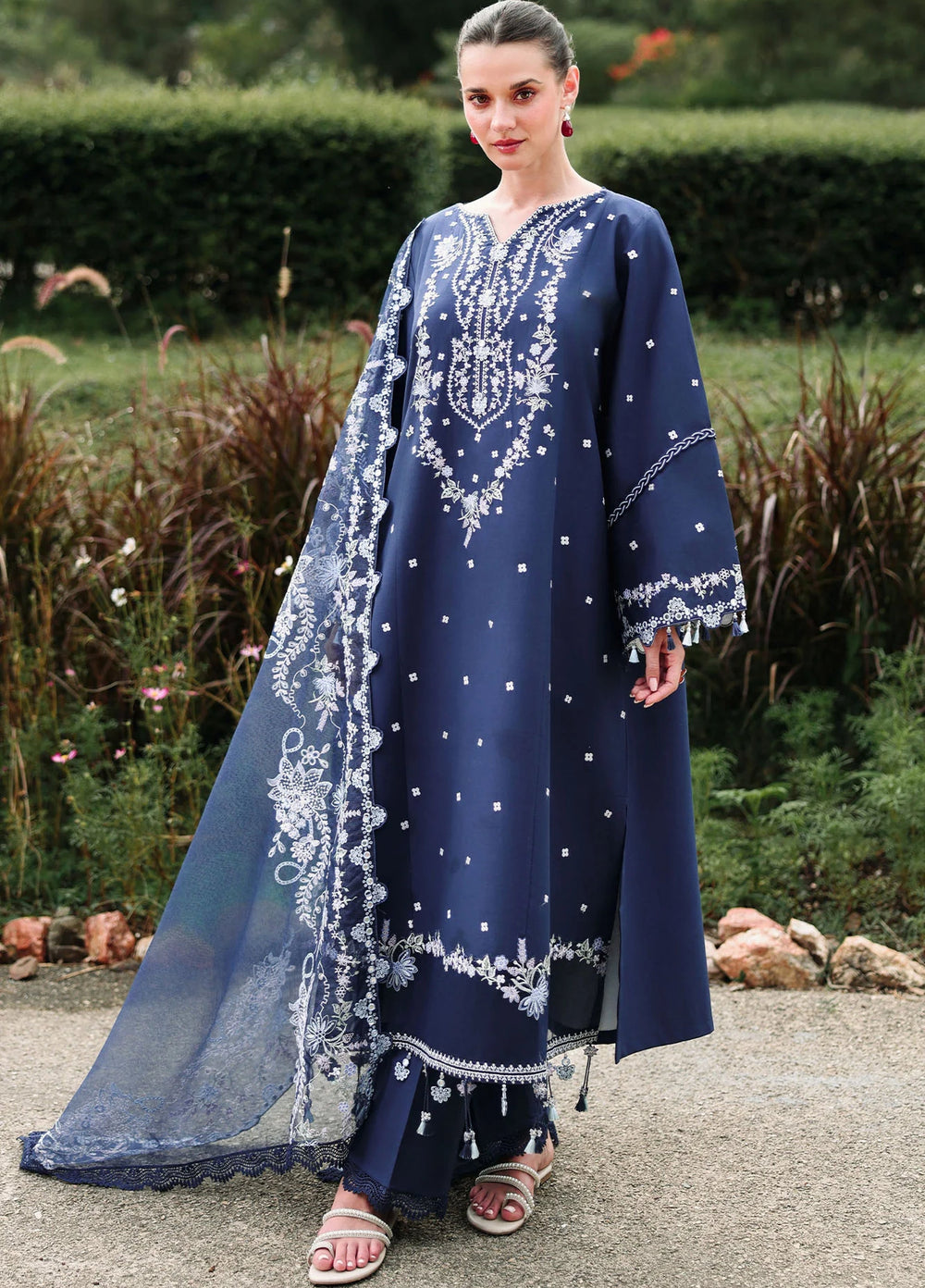 Cross Stitch Unstitched Embroidered Lawn 3 Piece Suit CS26ULE Midnight Aura - Eid Collection