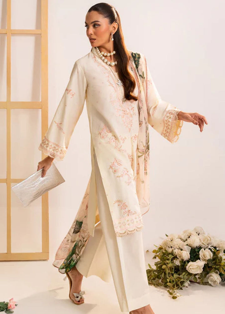 Autumn Echo by Meerak Pret Embroidered Cambric 3 Piece Suit Inaya