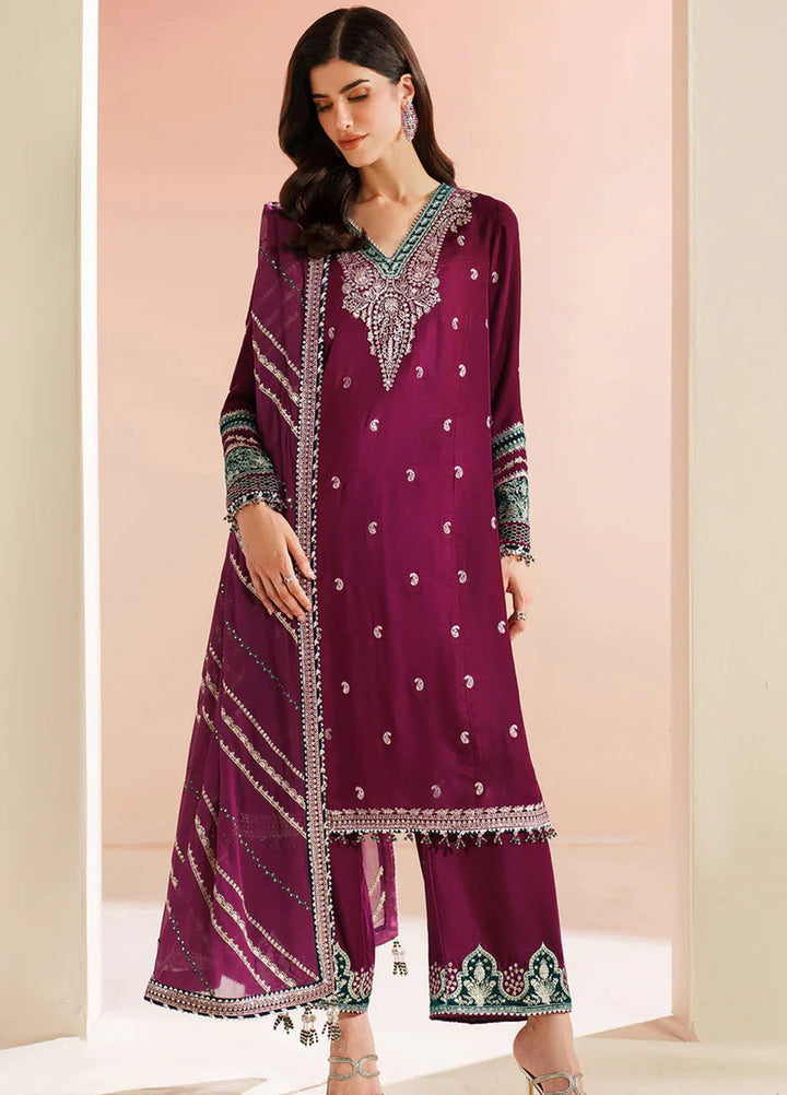 Velvet Vogue by Jazmin Embroidered Velvet Suits Unstitched 3 Piece JZ25VV VVF D-06 - Formals Collection