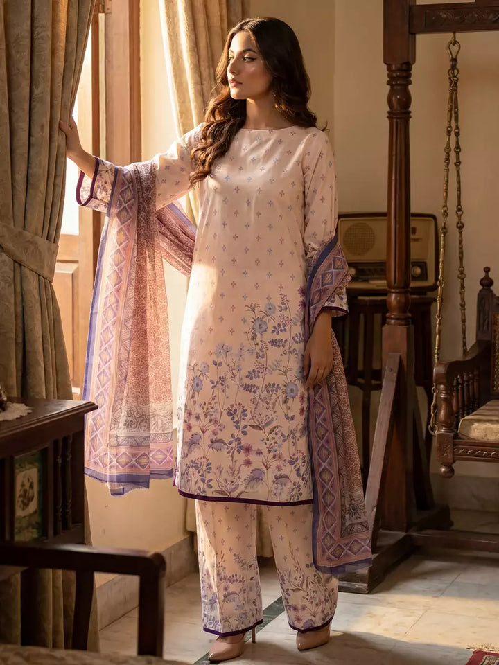 Salitex Unstitched Printed Lawn Silk 3 Piece Suit SUNS7ASI374 - Casual Collection