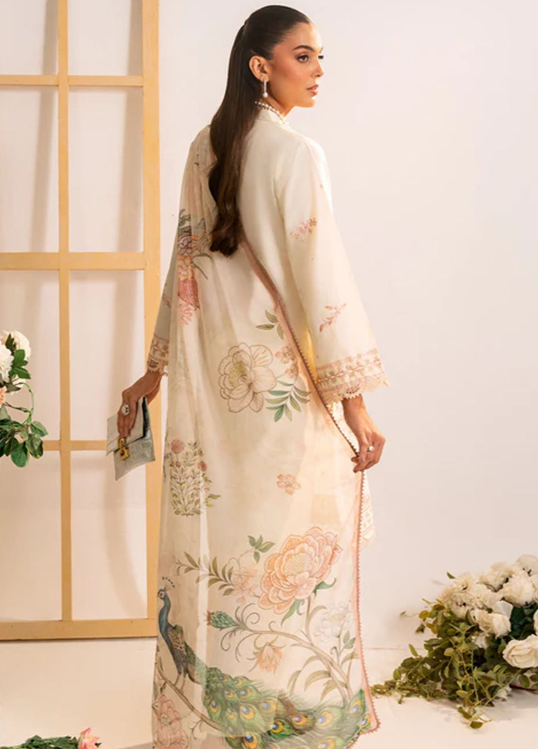 Autumn Echo by Meerak Pret Embroidered Cambric 3 Piece Suit Inaya