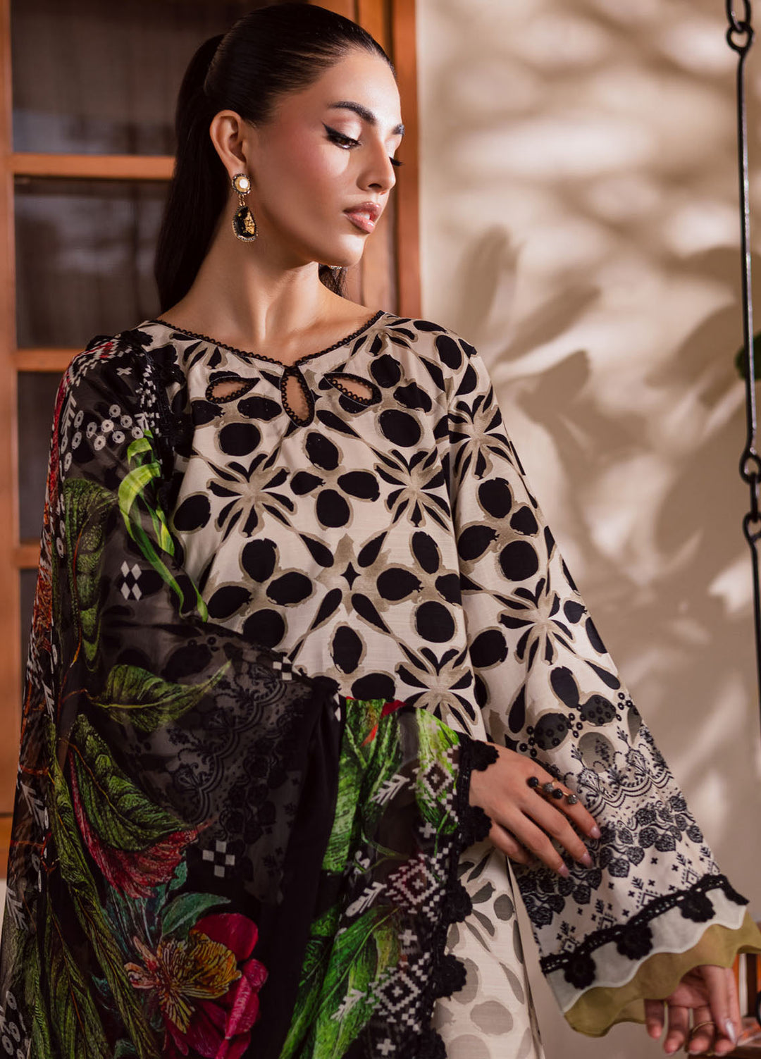 Nureh Printed Slub Linen Suits Unstitched 3 Piece NU25VL SP-166 - Winter Collection