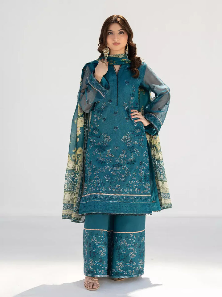 Salitex Unstitched Embroidered Cotton Net 3 Piece Suit SUNW7NO105 - Festive Collection