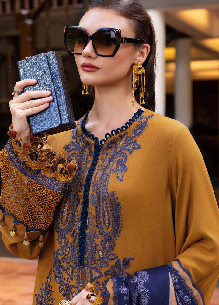 M Prints by Maria B Unstitched Twill Linen Embroidered Suits 3 Piece MB25PW D-3 A - Winter Collection