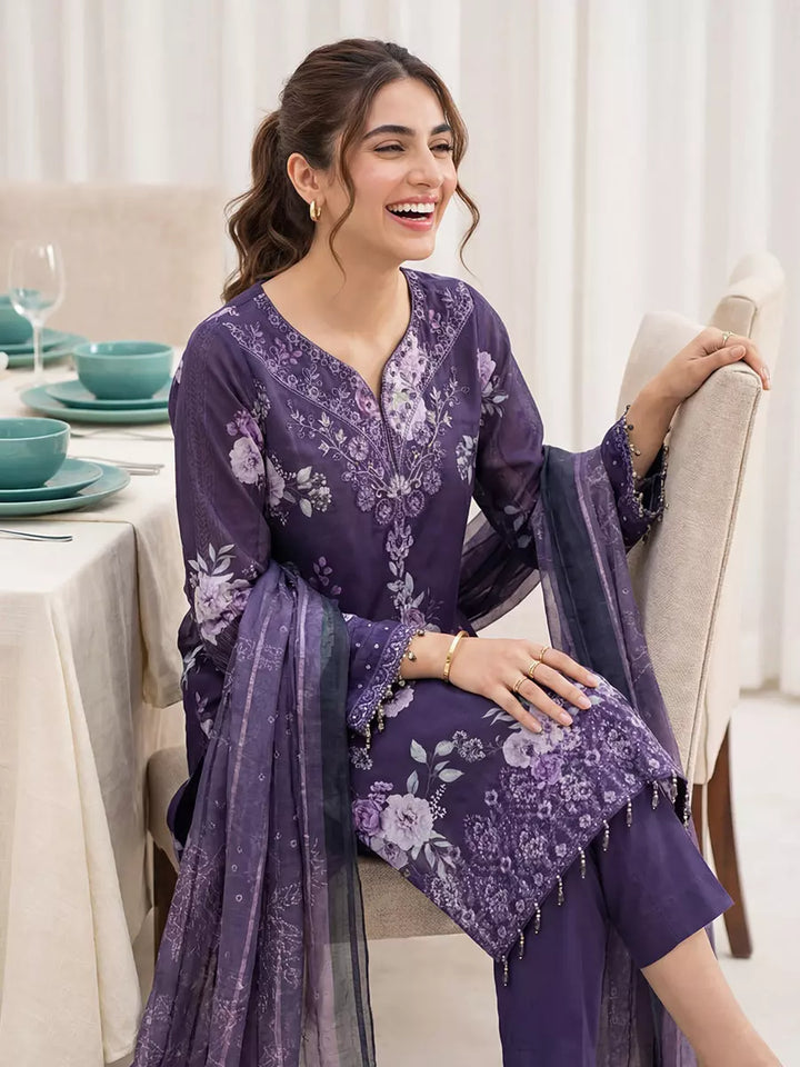 Salitex Women Unstitched Embroidered Lawn 3 Piece Suit SUNS8FS219 - Casual Collection