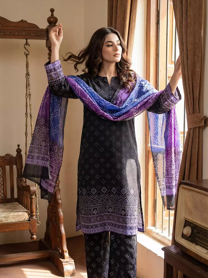 Salitex Unstitched Printed Lawn Silk 3 Piece Suit SUNS7ASI372 - Casual Collection