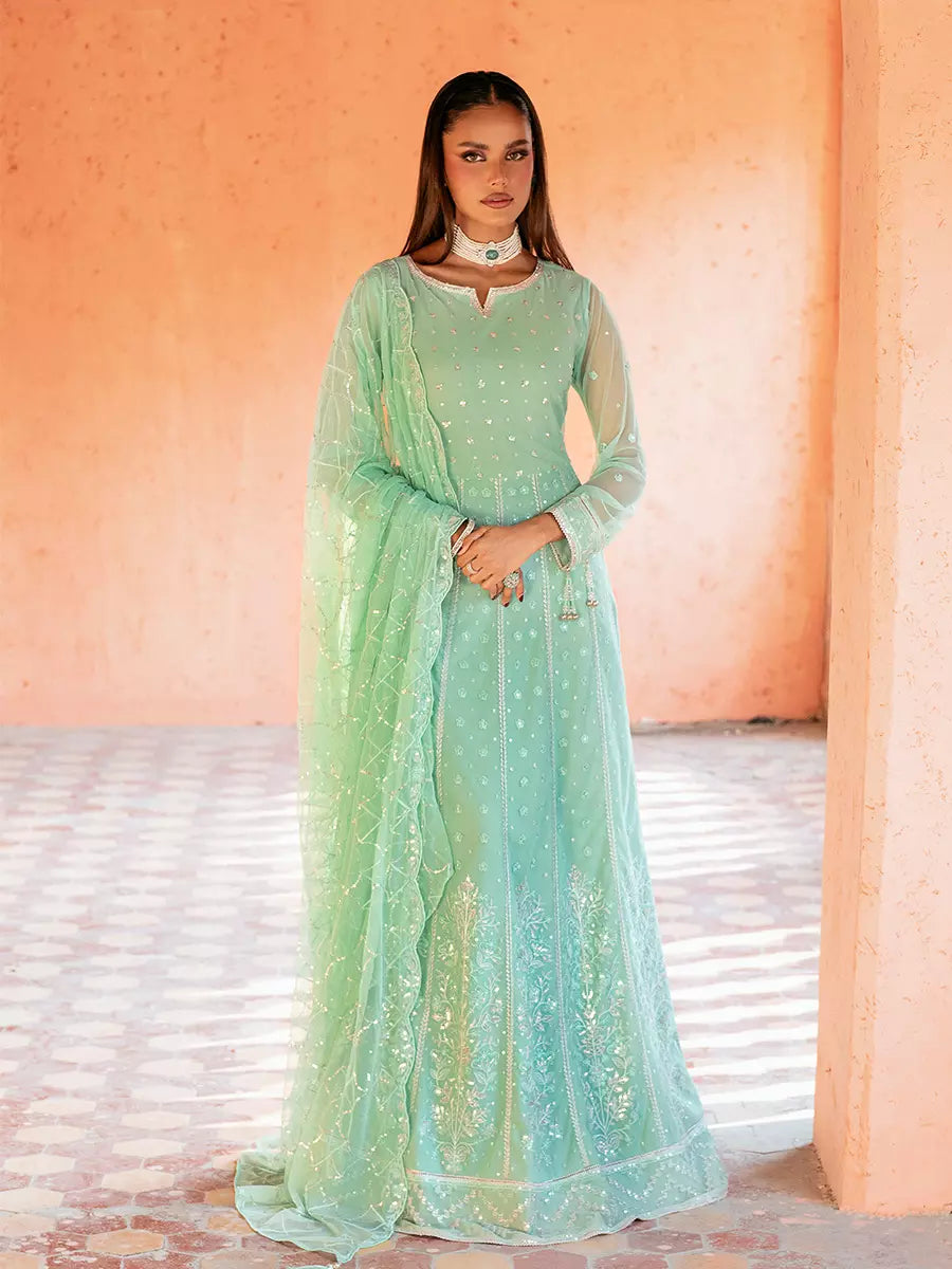 Salitex Unstitched Embroidered Poly Net 3 Piece Suit SUNW7JI117UT - Eid Collection