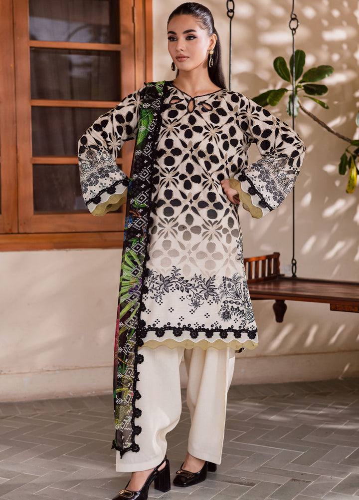 Nureh Printed Slub Linen Suits Unstitched 3 Piece NU25VL SP-166 - Winter Collection
