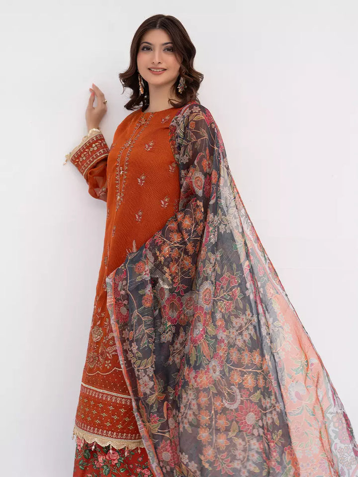 Salitex Unstitched Embroidered Cotton Net 3 Piece Suit SUNW7NO103 - Festive Collection