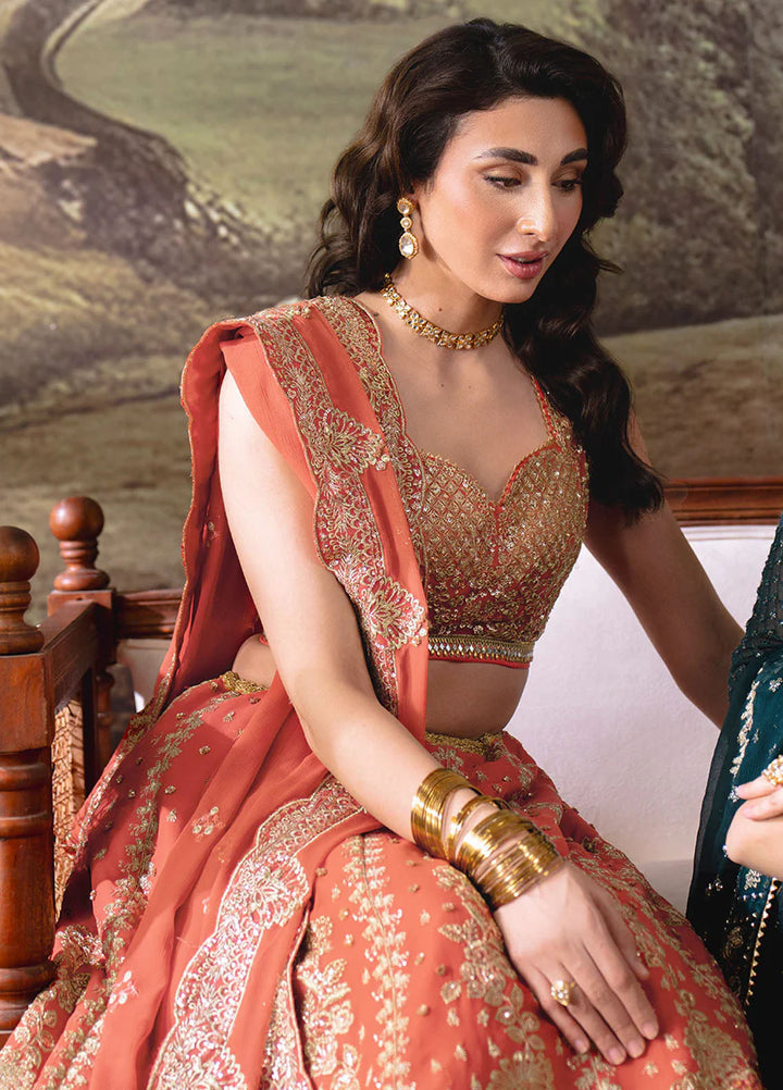 Dastaan by Neeshay Embroidered Chiffon Suits Unstitched 3 Piece NSH25DU Zebunnisa - Formals Collection