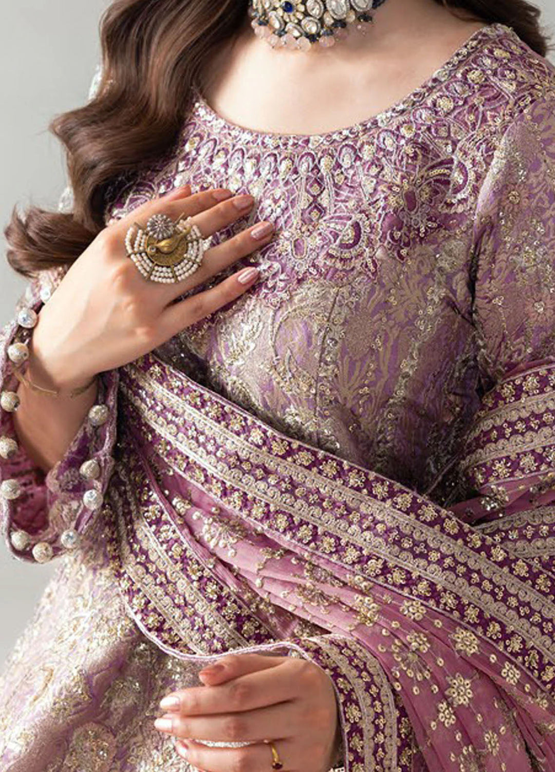Aik Atelier Embroidered Jamwar Suits Unstitched 3 Piece AIK25EF Vl1 D-05 - Formals Collection