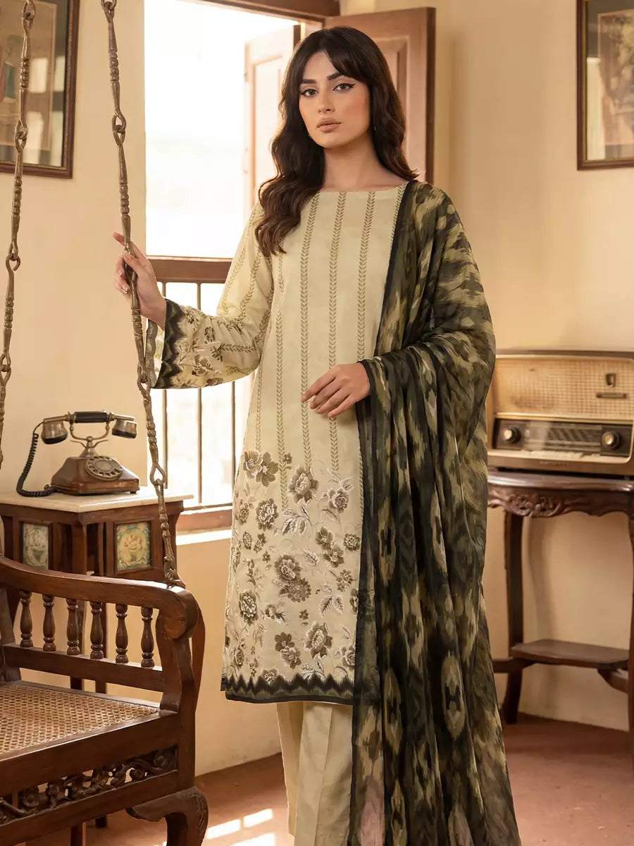 Salitex Unstitched Printed Lawn Silk 3 Piece Suit SUNS7ASI371 - Casual Collection