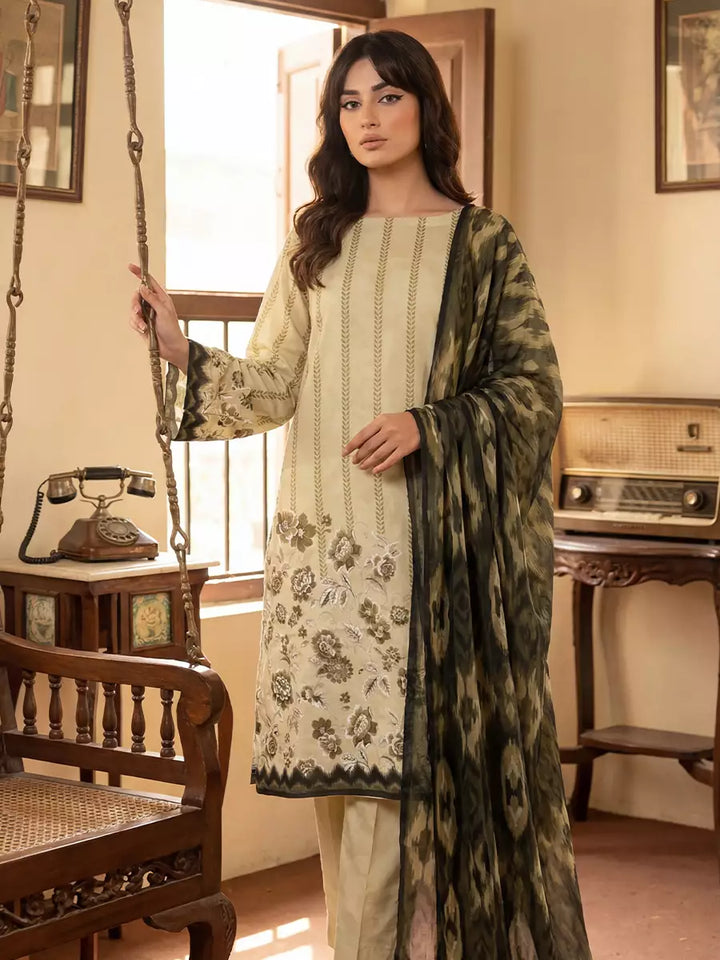 Salitex Unstitched Printed Lawn Silk 3 Piece Suit SUNS7ASI371 - Casual Collection