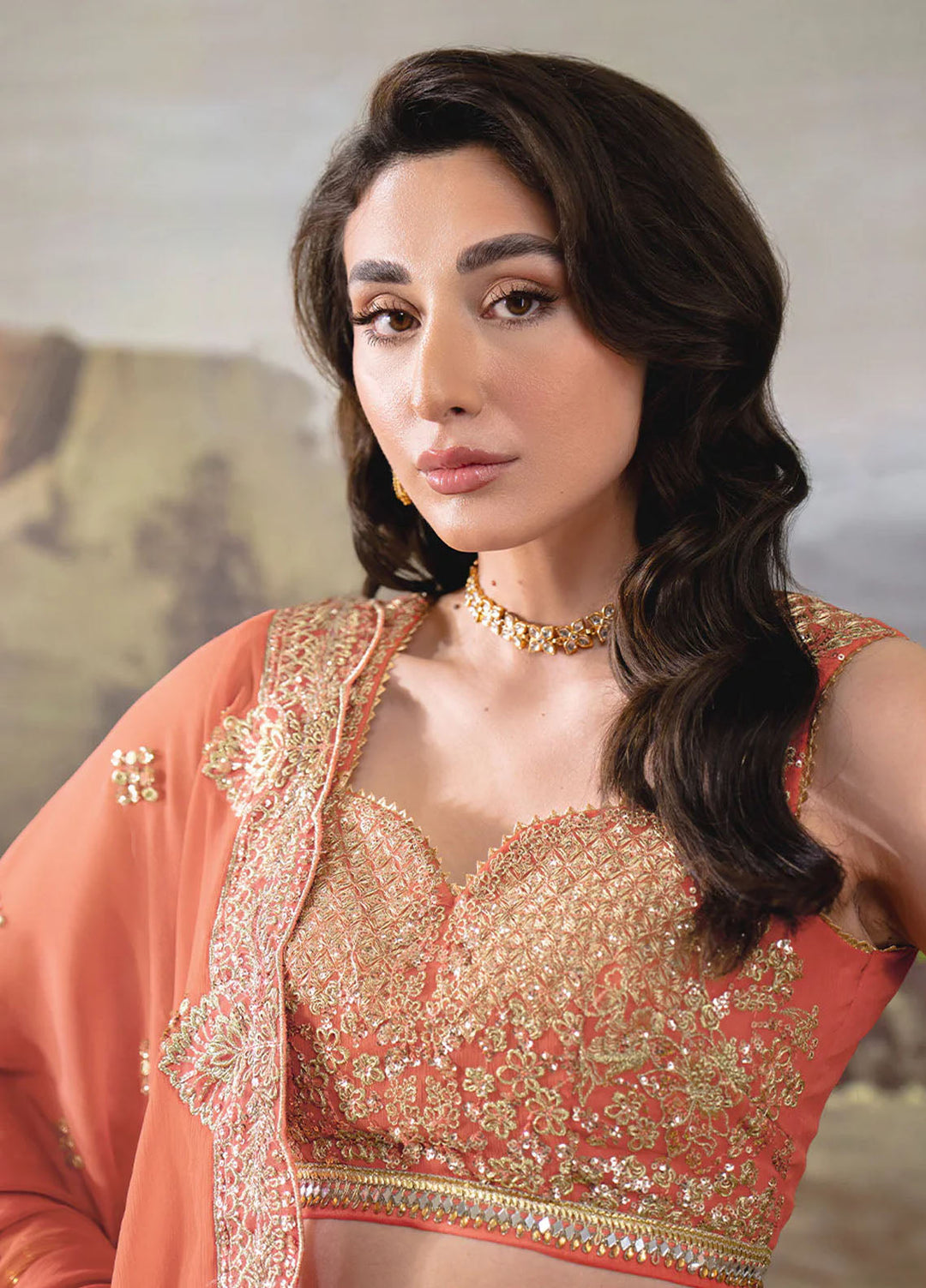 Dastaan by Neeshay Embroidered Chiffon Suits Unstitched 3 Piece NSH25DU Zebunnisa - Formals Collection