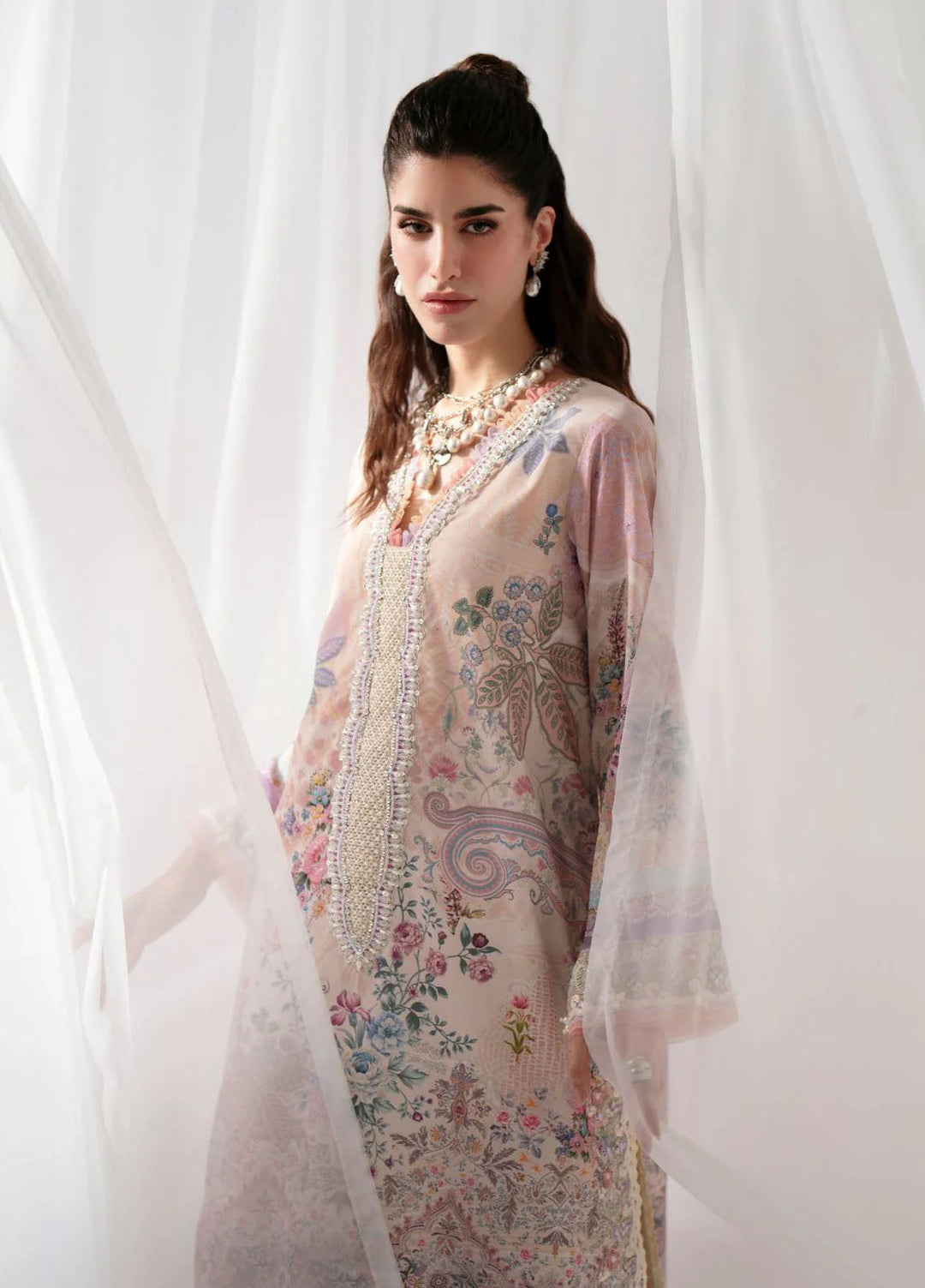 Garden Whisper by Ajr couture Embroidered Silk Suits Unstitched 3 Piece AJR25GWAJR-PS-02 Rosira - Formals Collection