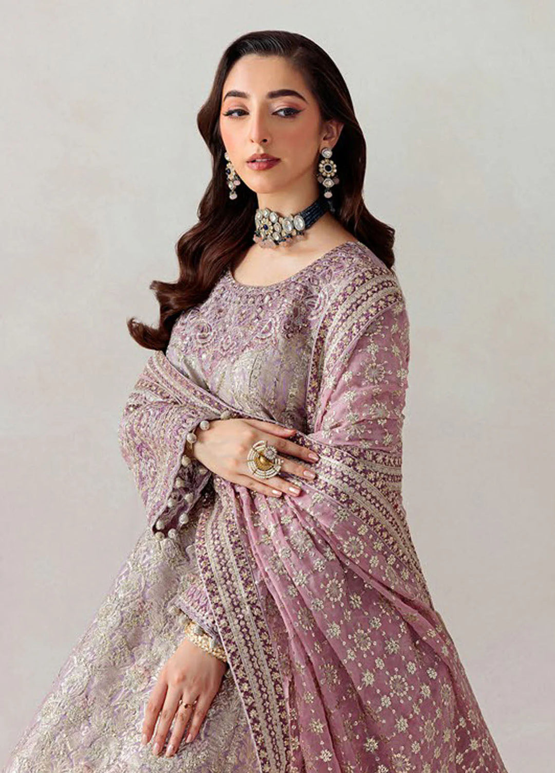 Aik Atelier Embroidered Jamwar Suits Unstitched 3 Piece AIK25EF Vl1 D-05 - Formals Collection