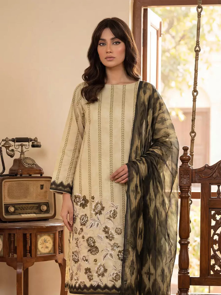 Salitex Unstitched Printed Lawn Silk 3 Piece Suit SUNS7ASI371 - Casual Collection